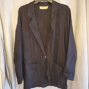 Maggie Lawrence Collection Blazer Jacket Black Career‎ Business Casual linen med
